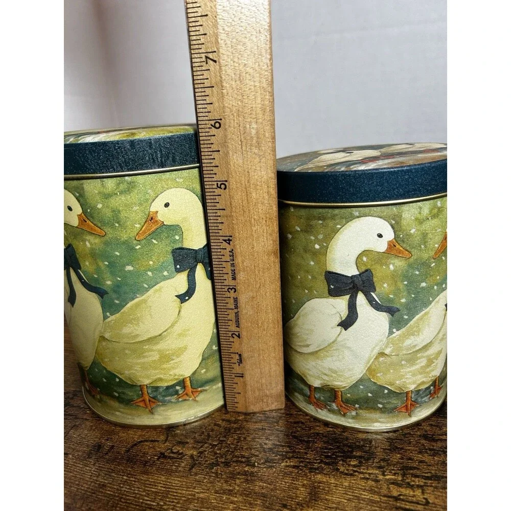 Vintage Winter Geese Tins Set of 3 Christmas Around the World Holiday Canisters